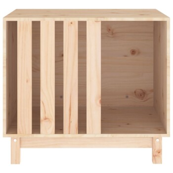 Holz-Haustierkäfig mit lamellenartigen Seiten, mit einem einfachen Design und einer natürlichen Oberfläche, geeignet für kleine Tiere.