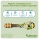 Whimzees Zahnbürsten-Kausnack mit Zutaten; deutscher Text 'Tägliche Zahnpflegesnacks aus natürlichen Zutaten'.