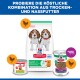 Hill's Science Plan Welpenbeutel mit zwei Beagles und zwei Nassfutterdosen; sichtbarer Text ‚PUPPY <1‘ und deutsche Überschrift.