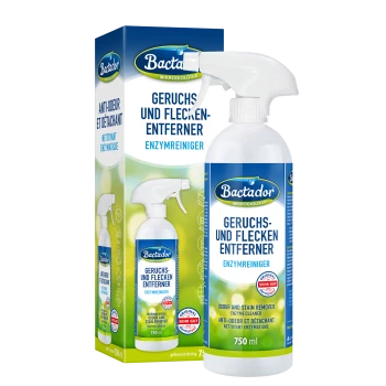 Flacon spray et boîte Bactador — nettoyant enzymatique éliminant odeurs et taches, 750 ml