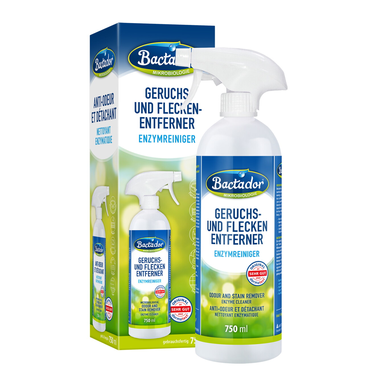 Bactador Geruchs- und Fleckenentferner SPRAY 750 ml Geruchsvernichter Reinigung - Image 3