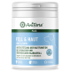 Behälter von AniForte Plus Coat & Skin Ergänzung für Haustiere, mit einem hellblauen Etikett mit Text in Deutsch und Englisch über Hautunterstützung.