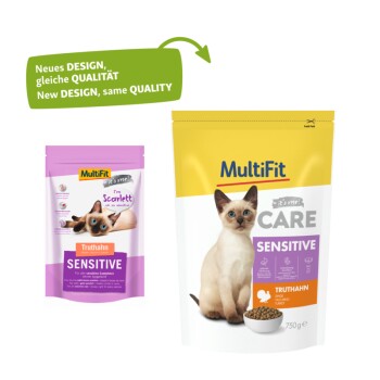 MultiFit Care Trockenfutter Katze, Adult, Sensitive, Truthahn 750 g