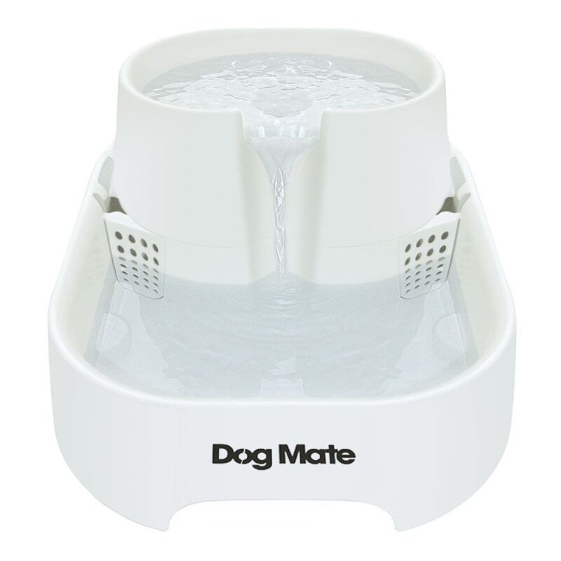 Dog Mate Großer zweistufiger Trinkbrunnen für Haustiere, sechs Liter, Weiß (385E)