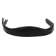 Schwarzes Leder-Haustierhalsband mit einem glatten, gepolsterten Design, mit verstellbaren Riemen für Komfort.