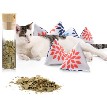 Canadian Cat Company Catnipspielzeug 6x Schmusepyramide Nordic Flower