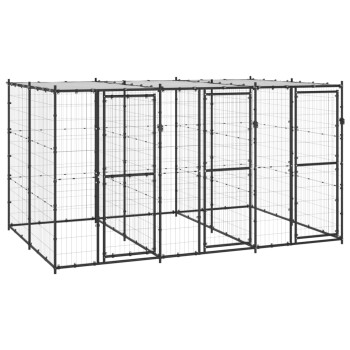Outdoor-Hundezwinger Stahl mit Dach