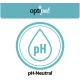 Logo von "opti pet" mit einem kreisförmigen Symbol, das einen Wassertropfen zeigt, und dem Text "pH-Neutral" darunter.
