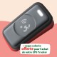 Traceur GPS pour animaux de compagnie avec un logo de tête de chien et un texte promotionnel : "+ coque colorée offerte avec l'achat de notre GPS Tracker."