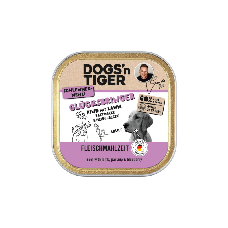 Dogs'n Tiger Glücksbringer Schale Rind & Lamm 20x150 g
