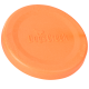 Orangenes Hundefrisbee mit dem eingeprägten Text 'DogsCreek' auf der Oberfläche, entworfen für das Spielen im Freien.