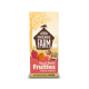 Tiny Friends Farm Russel Rabbit Fruities with Cherry & Apricot, 4.2oz/120g, featuring a rabbit with a red bow tie and fruit-shaped treats.