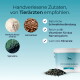 PFERDEGOLD MSM-Dose und Pellets; Überschrift ‚Handverlesene Zutaten, von Tierärzten empfohlen‘; Inhaltsstoffe: Leinsamen, Spirulina.