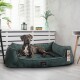 ® Orthopädisches Hundebett FRANKLIN Kuscheliger Teddy-Stoff - Hundesofa petrol 1,1 m, 22 cm, 90 cm