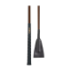 Schwarze Reitgerte mit strukturiertem Griff und flachem Ende, beschriftet mit "FLECK."