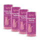 Vier lilafarbene KatKare 'Strong Heart Topping'-Dosen für Katzen mit Katzenillustration und 'Vital-Topping'-Aufschrift.