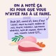 Volaille crue avec herbes et titre en français « ON A NOTÉ ÇA ICI... » et ingrédients : dinde 26 %, canard 6 %, blanc d'œuf.