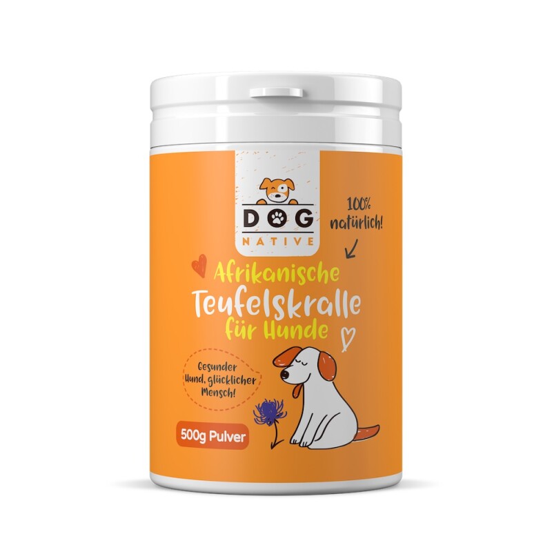 Dog-Native Teufelskralle Pulver für Hunde, aus Namibia (1,3% Harpagosid), 500g