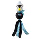 KONG Wubba penguin dog toy with blue winter hat, scarf, and snowflake-patterned legs on white background.