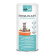 OptiPet Deo Granulat Katzenstreu Frischhaltemittel mit einer Katze in einer Katzentoilette, das bioaktive Enzyme und Geruchsneutralisation zeigt.