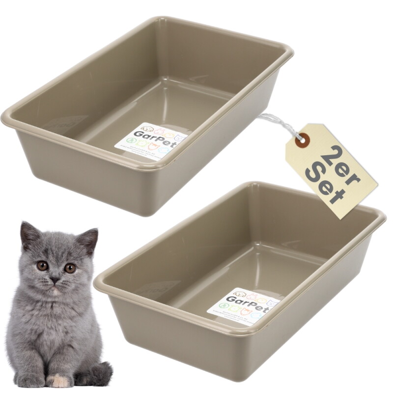 GarPet 2er Set Katzenklo Katzentoilette Offen