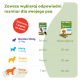Whimzees-Kausnack-Infografik, die den Vorrat in Tagen nach Hundgröße (klein/mittel/groß) zeigt; Abzeichen: "Zalecany 1 gryzak na dzień".