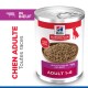 Boîte Hill's Science Plan d'aliment pour chien adulte (pâté au bœuf) ; l'étiquette indique « CHIEN ADULTE », « ADULT 1-6 » et « Loaf Paté ».