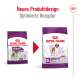 Bild zeigt zwei Säcke Royal Canin Hundefutter, beschriftet mit "Giant Adult" und "XL Giant Adult", mit einem Hinweis auf neues Design und optimiertes Rezept.
