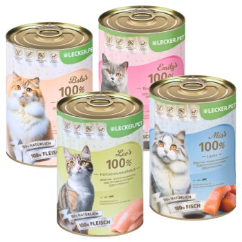 Lecker.Pet Balu’s, Emily's, Leo's & Mia's 100 % Fisch & Fleisch Katzenfutter Nassfutter Mix