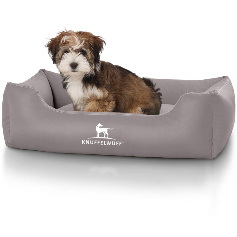Knuffelwuff Kunstleder Hundebett Sidney grau S