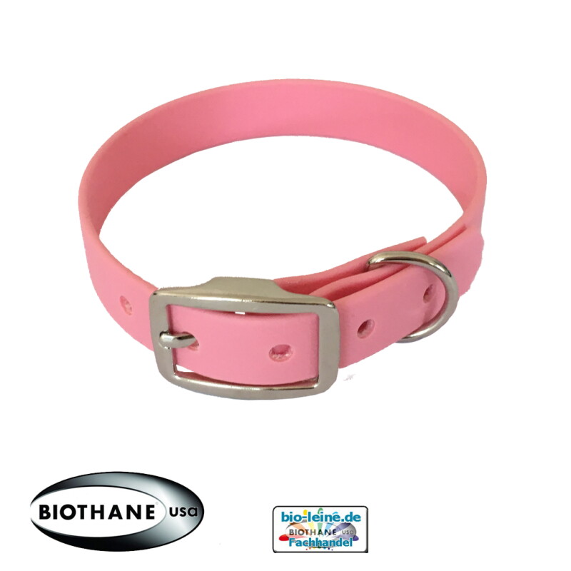 bio-leine 21-30cm HU Biothane Halsband altrosa 24 cm, 33 cm