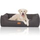 Hundebett Lotte aus Velours mit feinem Handwebcharakter grau XXL
