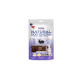 Verpackung von Natural Dog Chews Wild Rabbit Cubes mit einem weißen Hund, einem Kaninchen-Graphic und Text, der 100% köstliche mundgerechte Portionen hervorhebt.