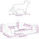 Illustration einer Hundesilhouette mit Abmessungen (40 cm) über einem Hundebett-Design mit Maßen: 70 cm x 48 cm x 22 cm.