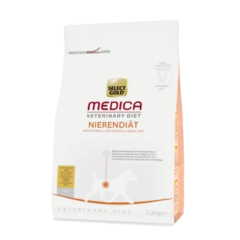 Select Gold Medica Veterinary Diet Nierendiät Hundefutterverpackung, 2,5 kg, gekennzeichnet für Nierendiät mit niedrigem Phosphorgehalt.