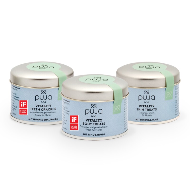 PUJA Snacks Probierset Proteine für Hunde 150g