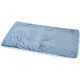 Soft blue pet bed with a textured surface and light blue trim, designed for comfort and relaxation.