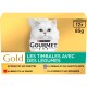 Boîte de nourriture pour chats Purina Gourmet Gold présentant un chat blanc à poil long, «Les Timbales avec des légumes», 12×85 g