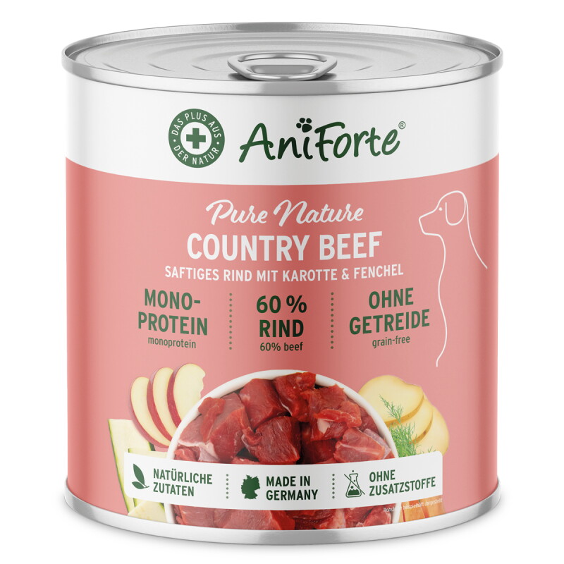 AniForte Nassfutter Rind mit Karotte 6x800 g