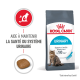 Sac de nourriture pour chat Royal Canin Urinary, présentant une image de chat, affirmant soutenir la santé urinaire en 10 jours, avec un morceau de croquette montré.