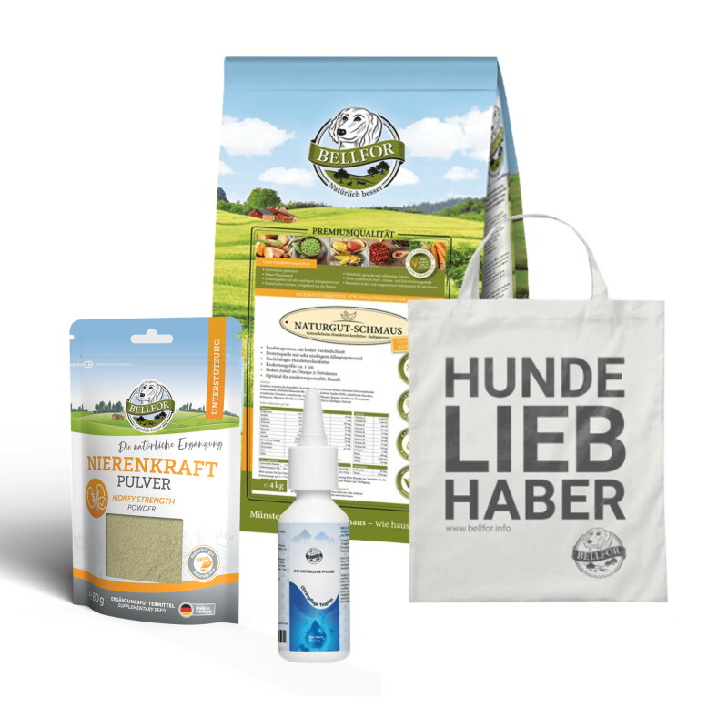 Bellfor Ohrenpflege-Sparset für große Hunderassen mit Futtermittelallergie