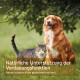 Ein brauner Hund und eine graue getigerte Katze sitzen auf grünem Gras mit Textüberlagerung: "Natürliche Unterstützung des Magen-Darm-Trakts."