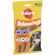 Pedigree Schmackos Multi Mix Hundesnacks, 20 Stück, natürliche Zutaten, unter 30 kcal, Omega 6, Vitamin E, mit Hund, der sich die Lippen leckt.