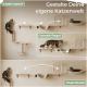 Wandmontierte Laufsteg-Regale für Katzen mit Katzen und Hängematte; sichtbarer Text: Gestalte Deine eigene Katzenwelt; Loop-Layout; Dual-Route