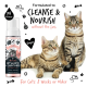 Bild von zwei getigerten Katzen neben einer Flasche Bugalugs No Rinse Katzen-Shampoo + Conditioner, gekennzeichnet als vegan und pH-ausgeglichen, für Katzen ab 8 Wochen.