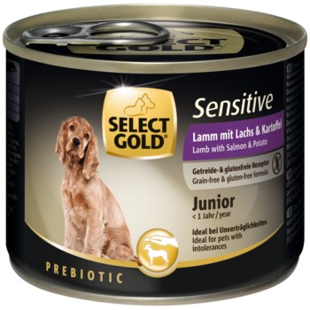 SELECT GOLD Sensitive Junior Lamm mit Lachs & Kartoffel 6×200 g
