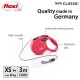 Pink flexi dog leash with ergonomic grip, high-strength cord, and comfortable braking system, suitable for dogs up to 8 kg.