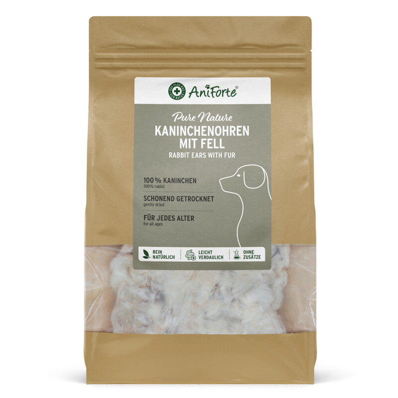 AniForte Kaninchenohren mit Fell 100 g