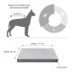 Abmessungen des Hundebetts: 117 cm Länge, 80 cm Breite, 10 cm dick; geeignet für große Rassen wie Deutsche Schäferhunde und Mastiffs.