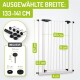 Haustiersicherheitsgitter mit verstellbarer Breite (133-141 cm), Höhe (107 cm) und detaillierten Maßen für die Installation.